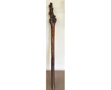 Tribal Art Fijian RootStock war club 19th Century or earlier   measures approx 43 Inches long 