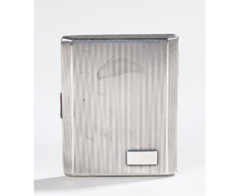 George V silver cigarette case, Birmingham 1936, maker William Neale & Sons Ltd, with engine turned decoration, 5.3oz