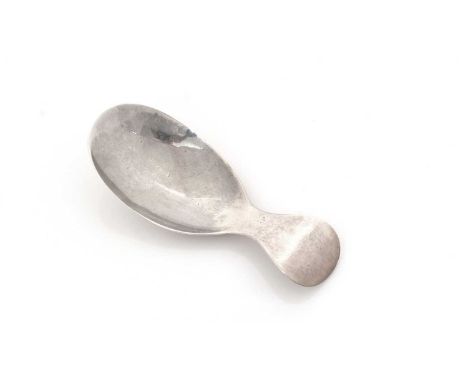 A George III Scottish Provincial silver caddy spoon, plain with a waisted stem, by Robert Keay of Perth (RK twice, double-hea