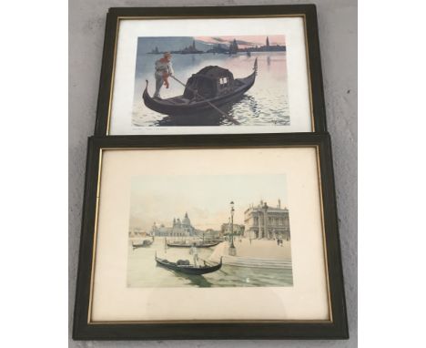 2 vintage Venetian prints, framed and glazed.  Frame approx. 33cm x 43cm.