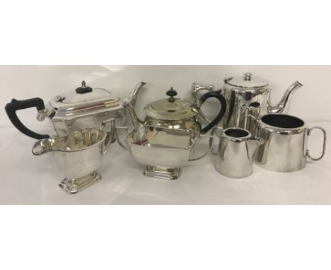 A vintage Mappin &amp; Webb silver plated teapot. Together with a small collection of silver plated tea ware to include the A