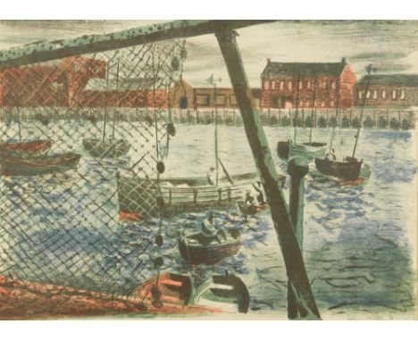 § Edwin La Dell, ARA (British, 1914-1970) Folkestone Harbour, 1939 signed and dated 'Edwin La Dell 39' in pencil (lower right