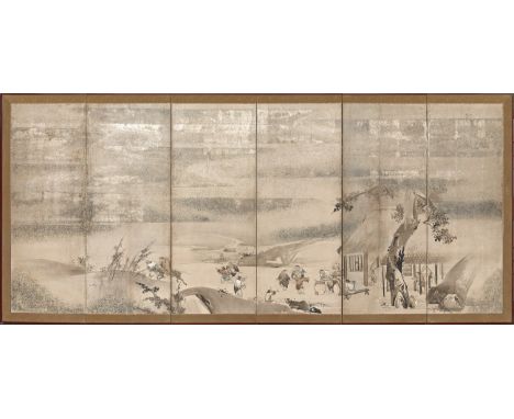 PARAVENTO A SEI ANTE Giappone, periodo Edo, XVIII-XIX secolo - A SIX PANEL SCREEN Japan, Edo period, 18th-19th century  Schel