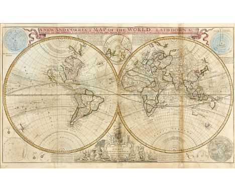 A NEW AND CORRECT MAP OF THE WORLD, HERMANN MOLL @Londra, seconda metà del secolo - A NEW AND CORRECT MAP OF THE WORLD, HERMA