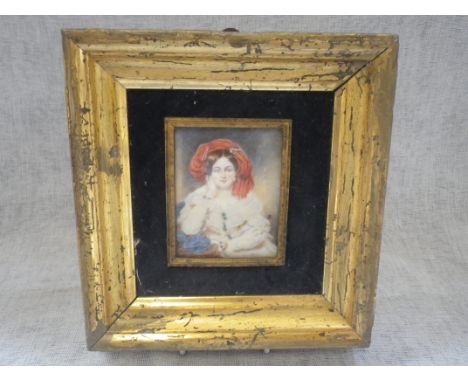 A MINIATURE PORTRAIT OF A WOMAN, inscribed on paper, 'Principessa Melania Metternich 1810' 
