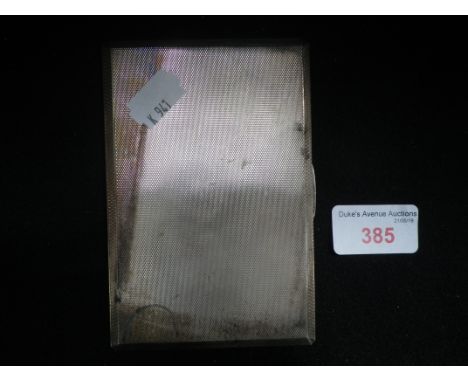 AN ART DECO SILVER CIGARETTE CASE, of rectangular form with engine turned decoration, Birmingham, 1941 (7.2oz approx)  