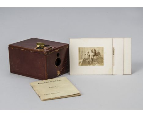 A Kodak Pocket 1895 Camera, red smooth leather covering, 1895, sectional shutter, body, F-G,  some marks to leather covering,