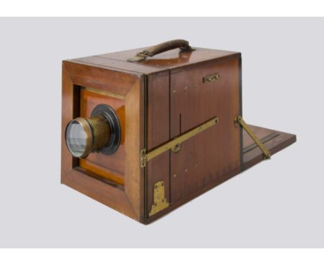 An early London Stereoscopic Company mahogany and brass Horizontal Enlarger, with a London Stereoscopic Co. Black Band, Rapid