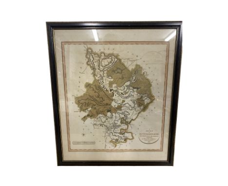 1801 'New Map of Huntingdonshire'. John Cary Framed size: 70 x 60 cms approx. Other 3 framed items in this lot include a Vict