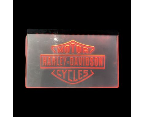 Perspex Neon Harley-Davidson Motorcycle Sign  In working order  30 x 19 cms approx