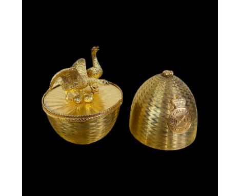 Faberge Bletchley Park's Golden Egg silver gilt egg No.19/50. Hallmarked Sarah Faberge, Birmingham 2008  Faberge 24 carat gol