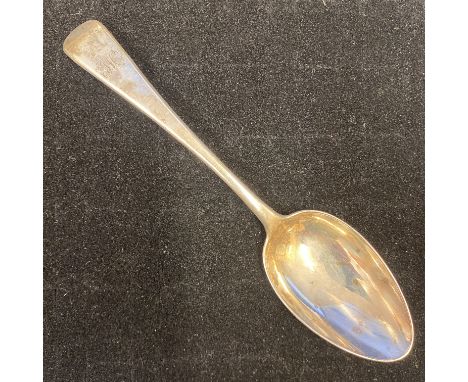 Paul Storr; a silver desert spoon, London 1815, 43 grams Engraved initials and crest. Approx. length 17.5 cm