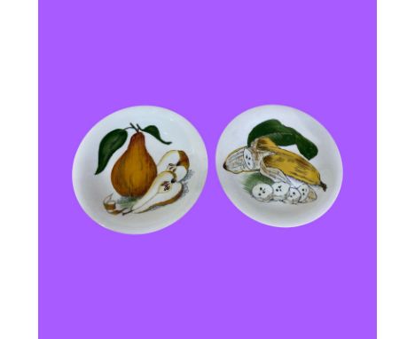 Clarice Cliff. Banana and Pear Plates Sunkissed range. Both with Royal Staffordshire mark to base. Condition: Banana plate ex