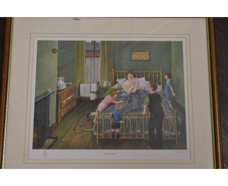 Tom Dodson, (1910-1991), after, a Ltd Ed print, The New Baby, num 141/350, 33 x 42cm, mounted framed and glazed, 52 x 59cm