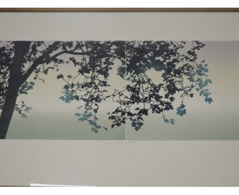 (20th century), a Ltd Ed print, French tree study, indistinctly signed and dated (19)84, and num 81/110, 30 x 78cm, mounted f