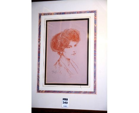 Tony Conduct (Scottish)
'Portrait of a Lady'
Red chalk, signed lower left, 23 x 15cm