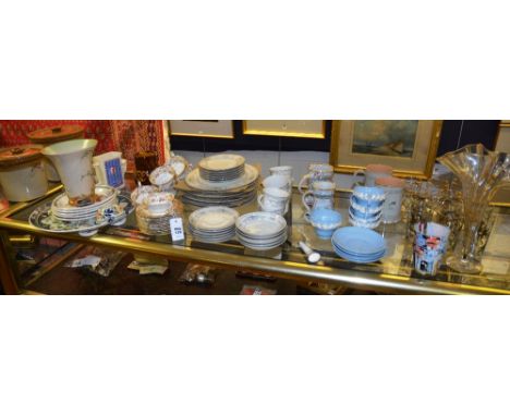 A Royal Doulton part tea service, E3321, with gilt and floral decoration, including a Diane part tea service and another (a l