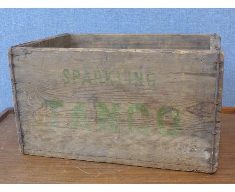 A vintage wooden Sparkling Tango crate 
