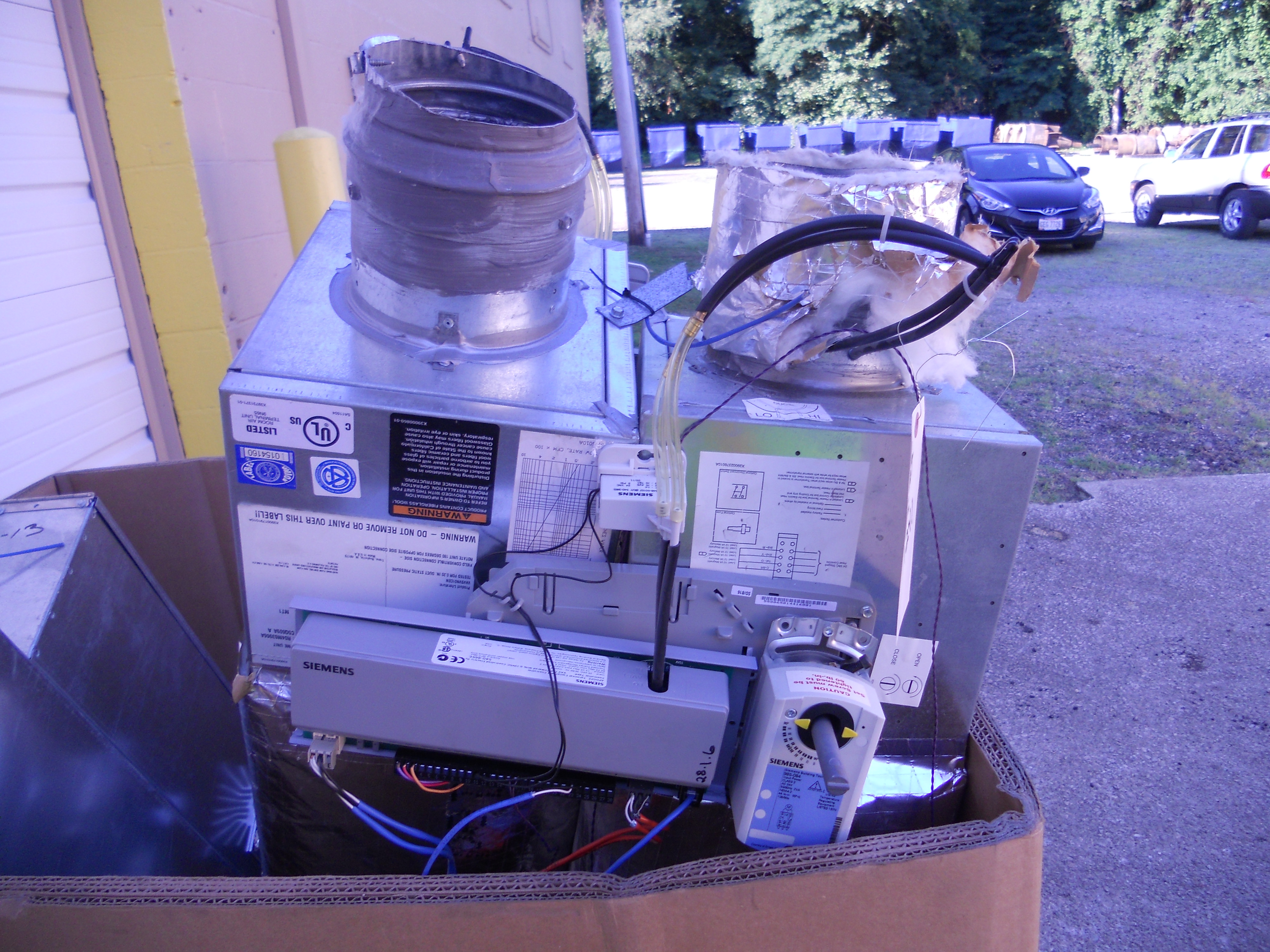 One Lot of (1) Heatrix duct heater & (2) Trane Varitrane Volume units