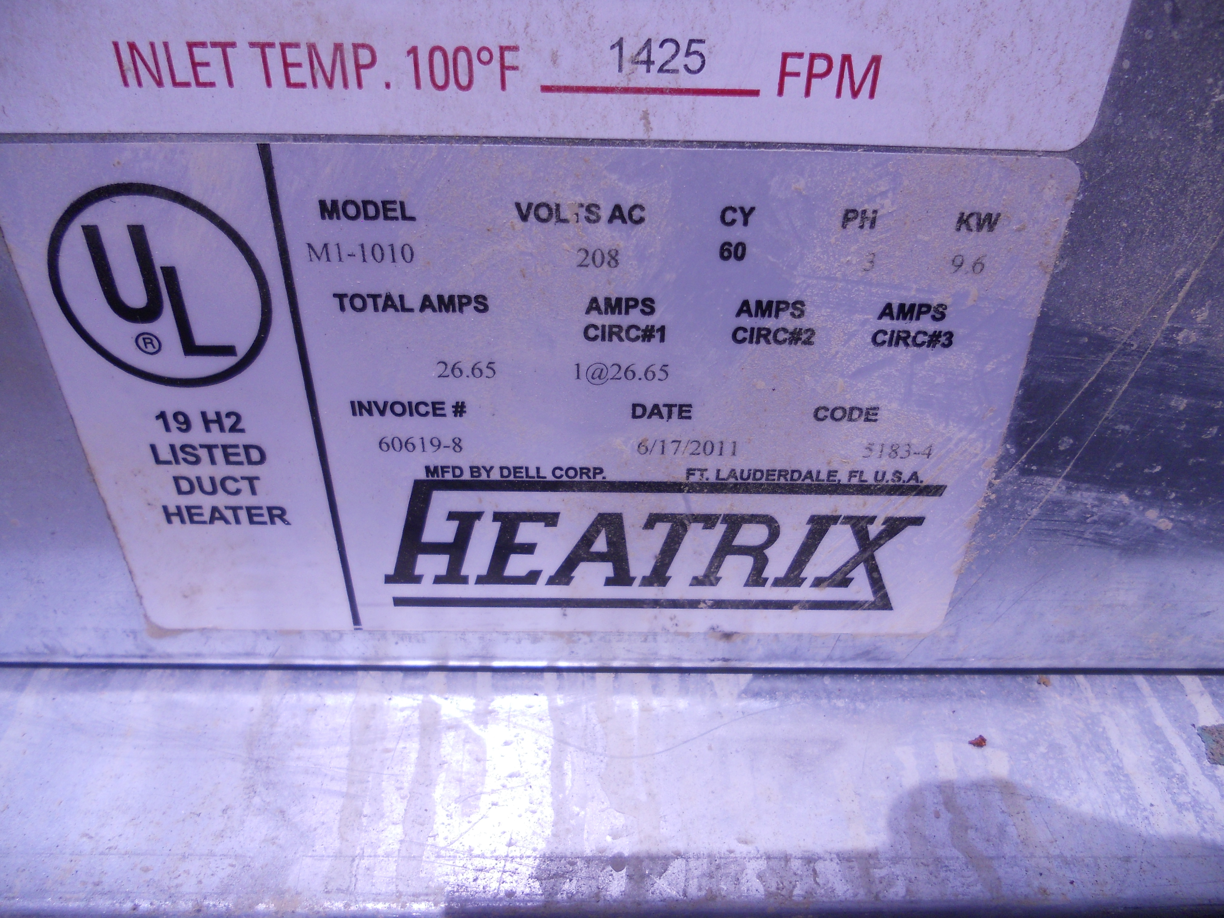 Skid with (4) Heatrix duct heaters