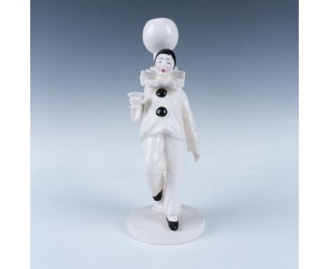 Beautiful vintage Japanese ceramic candlestick. Featuring a classic Pierrot clown with a whimsical spirit, this piece include