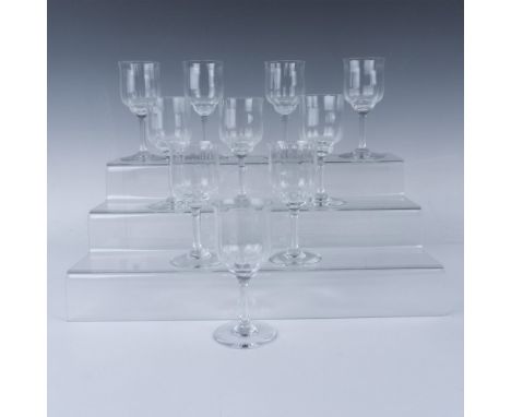 Stunning tall crystal wine glasses in the Capri pattern with elaborate cut star motif with elegant stem. Baccarat etched mark