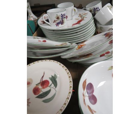 Two trays of ceramics to include Royal Worcester Evesham Vale and a Poole pottery bowl 