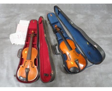 A vintage Skylark violin together with a Maidstone of London violin in cases 