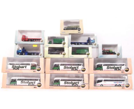 A collection of 14x Oxford Diecast 1:76 scale 00 gauge diecast model cars, haulage, omnibus and other series. All models with