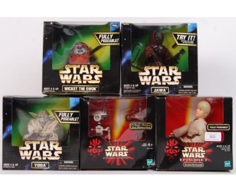 A collection of 5x Star Wars Hasbro &amp; Kenner made 12" scale action figures. Including 2x Episode One figures Anakin Skywa