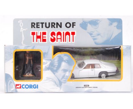 An original contemporary 1:36 scale Corgi Return Of The Saint 'Jaguar XJS' ' with hand painted figure ' diecast model set. No