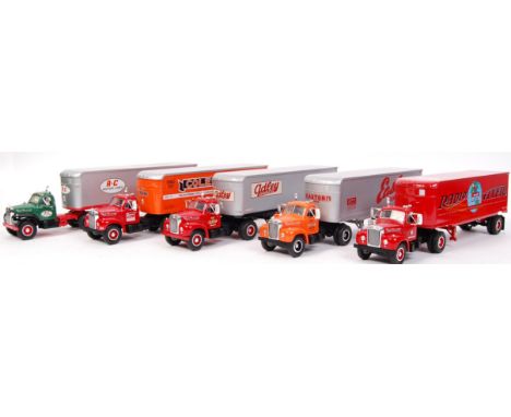 A collection of 5x American made First Gear 1:34 scale precision diecast model lorries / trucks. All haulage related. To incl