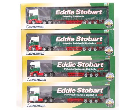 A collection of 4x Cararama ' Collectible Hauliers ' Limited Edition Eddie Stobart 1:50 scale diecast model lorries. All with