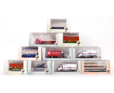 A collection of 10x assorted Oxford 1:76 scale diecast models ' Haulage,' ' Omnibus ,' and &nbsp;' Commercials .' All models 