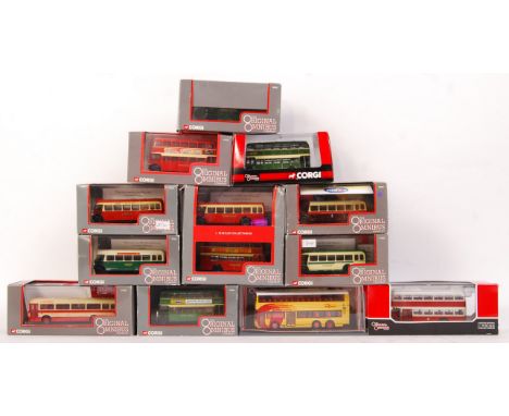 A collection of 12x assorted Corgi Original Omnibus Company 1:76 scale diecast model buses. Each limited edition, within the 