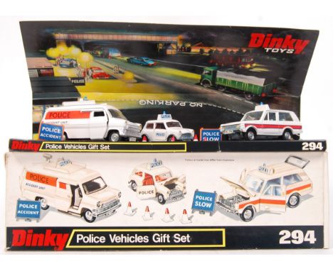 A fantastic rare vintage Dinky 294 Police Vehicles Gift Set. Superb condition, with a near mint original outer box, and good 