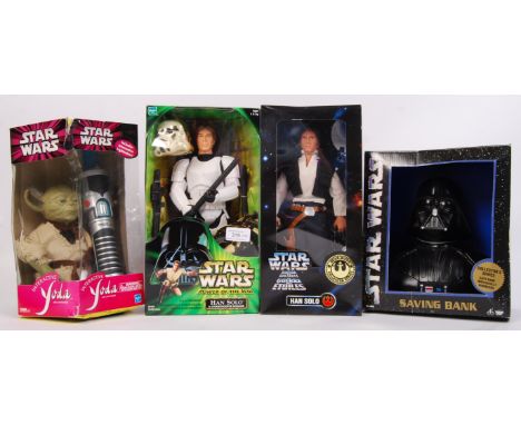 A collection of 4x Star Wars boxed items, comprising of; Tiger Electronics Interactive Yoda figure (box opened, contents comp
