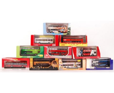 A collection of 10x assorted 1:76 scale diecast model buses. Mostly by ' Creative Master ' and KMB. Many limited editions. To