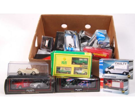 A large collection of assorted boxed diecast model cars, lorries and related. To include Oxford, Cararama, Lorries, Corgi, Ha
