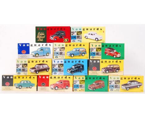 A collection of 12x 1:43 scale Vanguards boxed diecast models. Comprising of; VA01913, VA01118, VA10001, VA01116, VA11005, VA