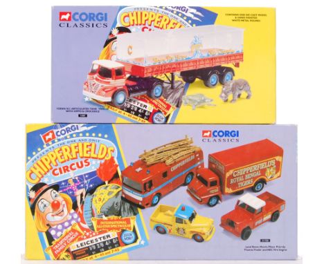 Two Corgi diecast model Chipperfields Circus sets; 14201 and 31703. Each 100% complete, and unused. Mint, within the original