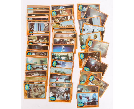 A full set of original vintage Topps trading / bubblegum cards. x66 orange edged cards. Each showing a different scene / behi