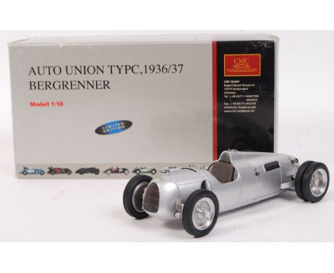 A good vintage CMC German made 1:18 scale precision diecast model Auto Union Type C 1936/7 Bergrenner. Appears mint+ within t