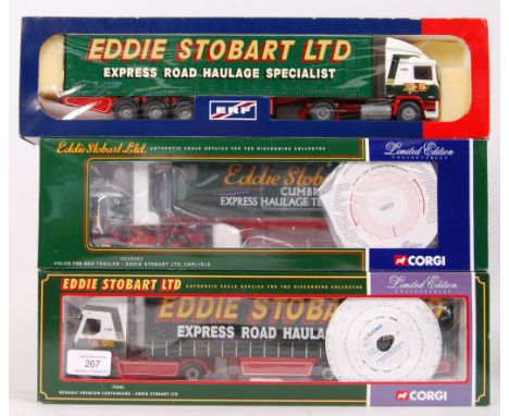 A collection of 3x Eddie Stobart 1:50 scale diecast model lorries. Comprising of: Corgi Limited Edition CC13101, Corgi Limite