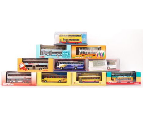 A collection of 10x assorted Corgi 1:76 scale diecast model buses. Various series to include; Corgi Classics, Original Omnibu