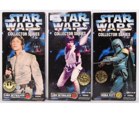 A collection of 3x Star Wars Kenner made ' Collector Series ' 12" scale action figures. All being mint, 2x being factory seal