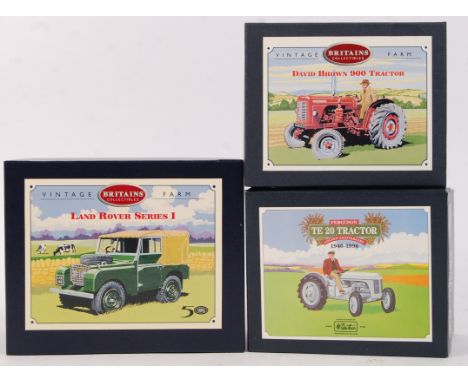 A collection of 3x Britians diecast model Farm vehicles. Two being from the ' Britains Collectibles Vintage Farm ' range (087