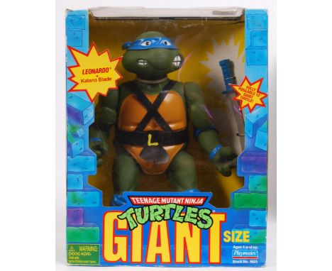 An original vintage Playmates made Teenage Mutant Ninja Turtles ' Giant Size ' action figure ' Leonardo '. Contents appear mi