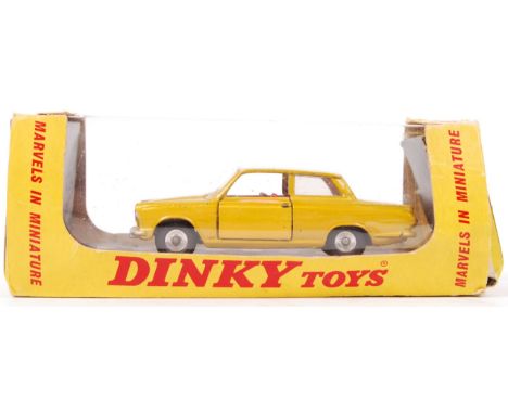 An original vintage Dinky diecast model No. 133 1965 Ford Cortina. Gold, with white roof. Near mint to mint condition model (