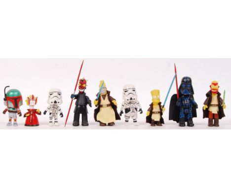 A rare and interesting full set of factory prototype Star Wars &amp; The Simpsons crossover figures. Likely made for Playmate